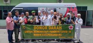 Pandemi Covid-19, Anggota FPI Ramai-ramai Donor Darah di Makodim 0301/Pekanbaru