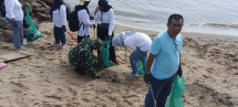 Wadanramil-01 dan Babinsa Hadiri Kegiatan Bersih-bersih Pantai