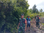 Babinsa Koramil 06/Merbau Lakukan Monitoring Karhutla di Desa Teluk Ketapang