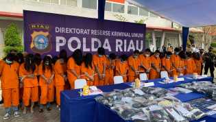 Polda Riau Gulung Praktek Judi Online, 59 Tersangka Ditahan