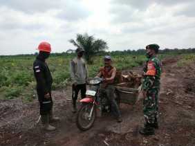 Cegah Karhutla, Babinsa Kecamatan Sungai Sembilan Laksanakan Patroli Rutin