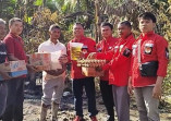 PBB PAC Kecamatan Kempas Laksanakan Giat Peduli Kasih Serahkan Bantuan Kepada Korban Kebakaran