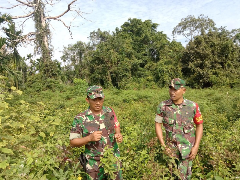 Babinsa Koramil 06/Merbau Gencarkan Patroli dan Sosialisasi Sosialisasikan Bahaya Karhutla