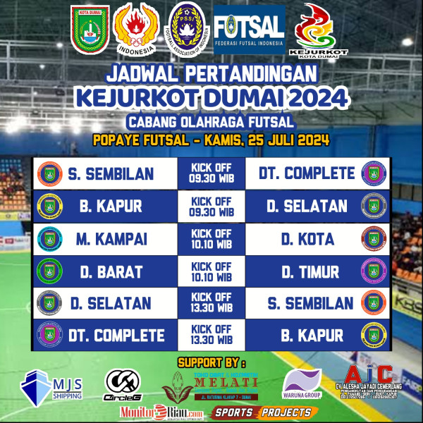 Kamis Ini, Pembukaan Kejurkot Futsal Digelar