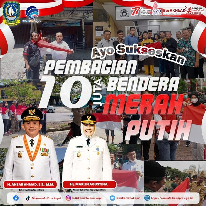 Pemprov Kepri Dukung Program Pemerintah Pusat, Gerakan Nasional Pembagian 10 Juta Bendera Merah Putih