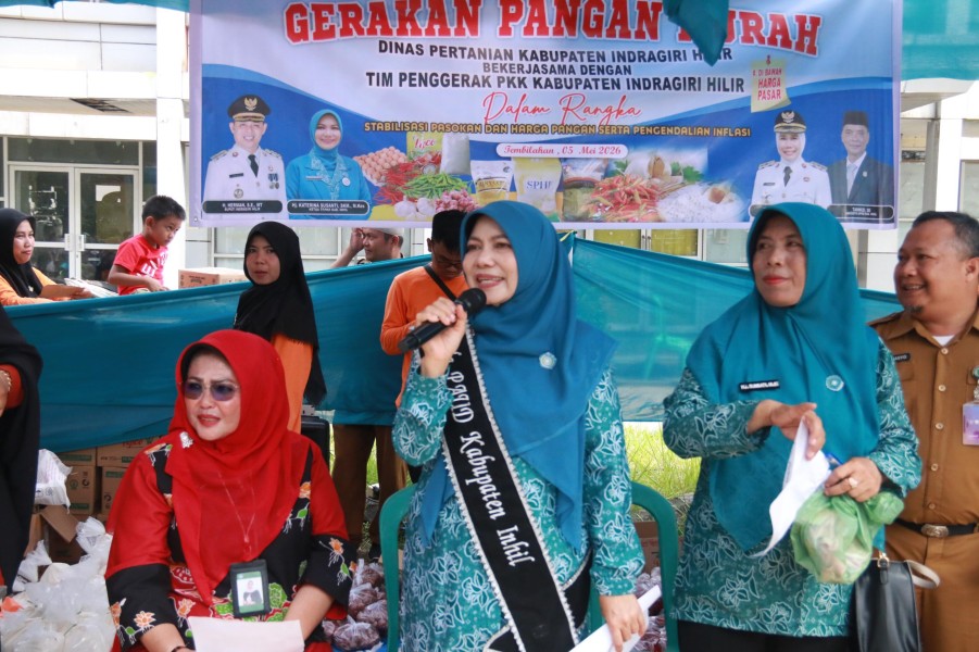 Ketua TP PKK Inhil Turun Langsung Pantau Gerakan Pangan Murah