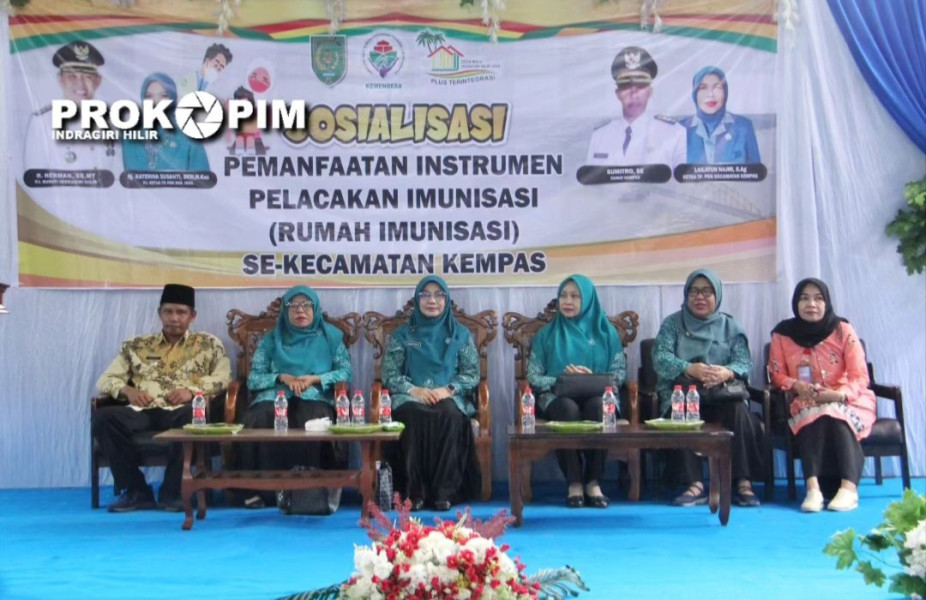 Kadiskes Dampingi Kunker Pj Ketua TP PKK Inhil Hj Katerina Susanti Terkait PHBS, Imunisasi dan PMT di Kecamatan Kempas