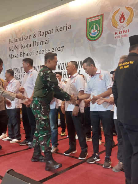 Semangat Membangun Olahraga Kota Dumai, Letkol Inf Antony Tri Wibowo Ucapkan Tahniah Kepada Ketua KONI Dumai Yang Baru Dilantik