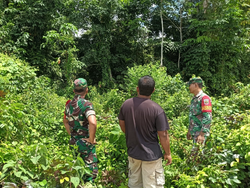 Babinsa Koramil 06/Merbau Tekan Potensi Karhutla Dengan Patroli dan Himbauan di Tasik Putri Puyu