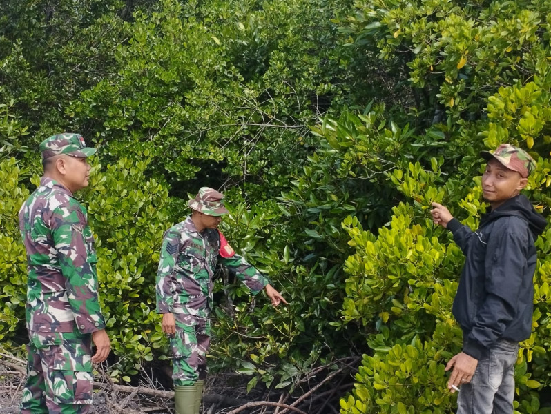 Babinsa Koramil 06/Merbau Lakukan Patroli Karhutla di Desa Teluk Ketapang