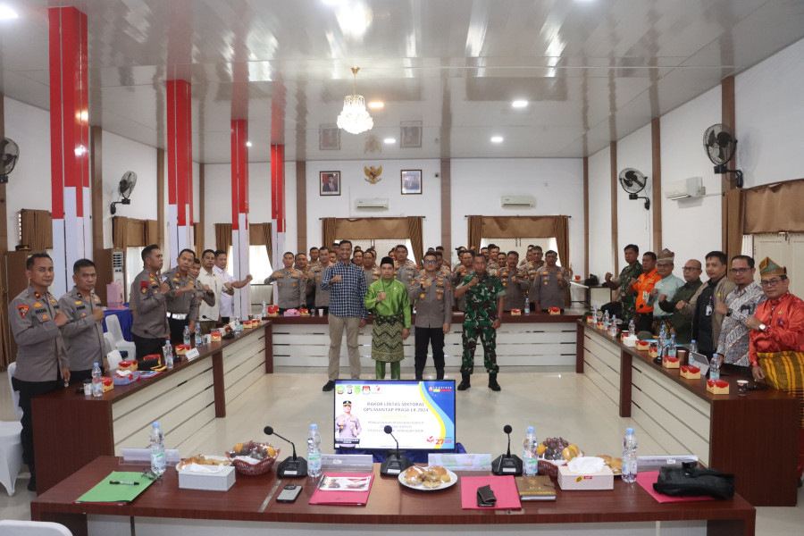 Rapat Koordinasi Lintas Sektoral OPS Mantap Praja LK 2024 Pengamanan Pilkada Inhil