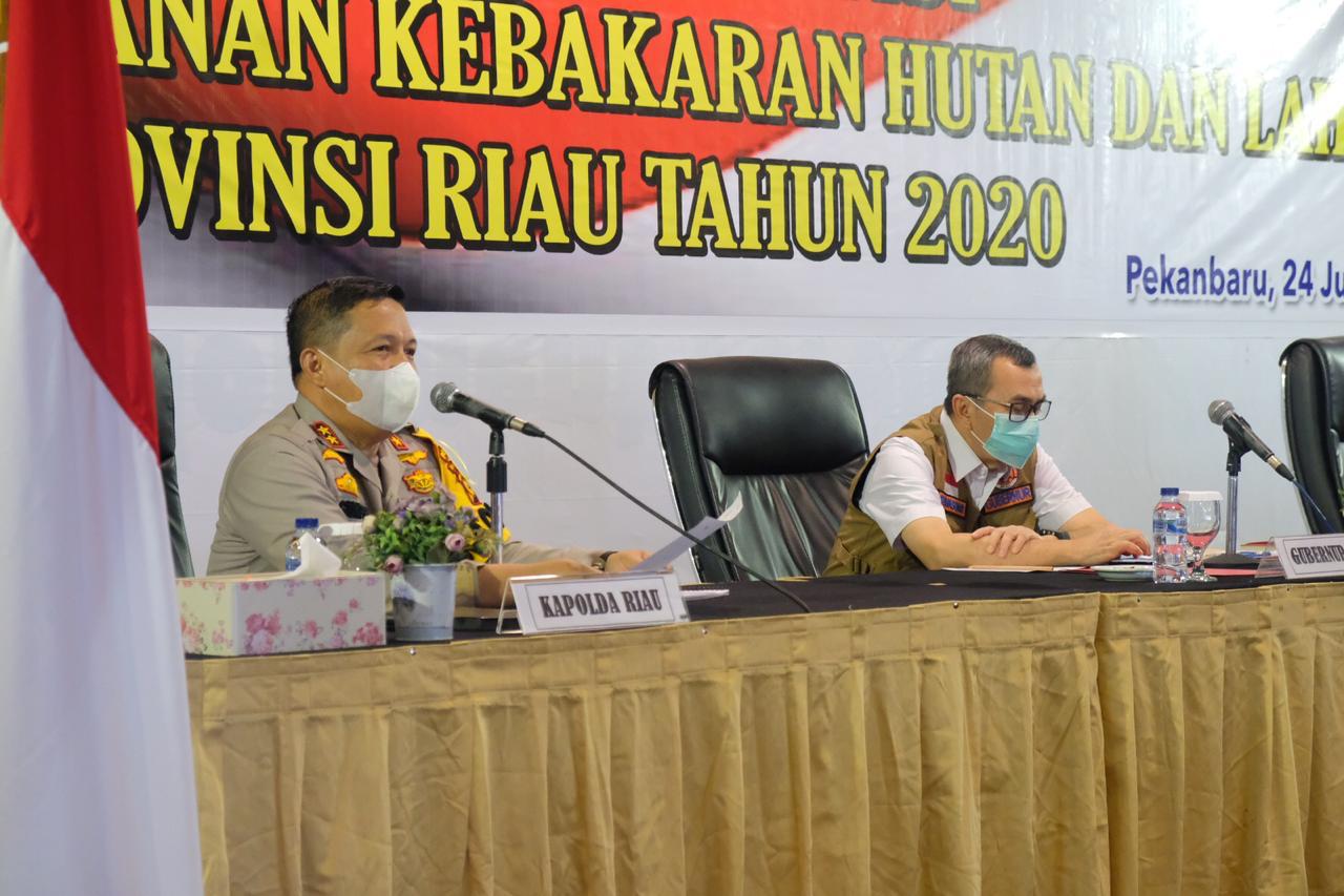 Polda Riau Rakor Kesiapan Penanganan Kebakaran Hutan dan Lahan 2020