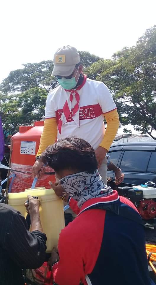 Selama Dua Pekan, Pramuka dan PSMTI Habiskan 52 Ribu Liter Disinfektan