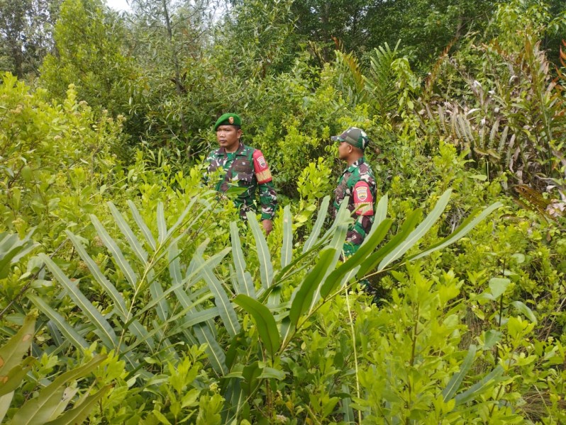 Babinsa Himbau Warga Desa Semukut Hindari Pembakaran Hutan dan Lahan