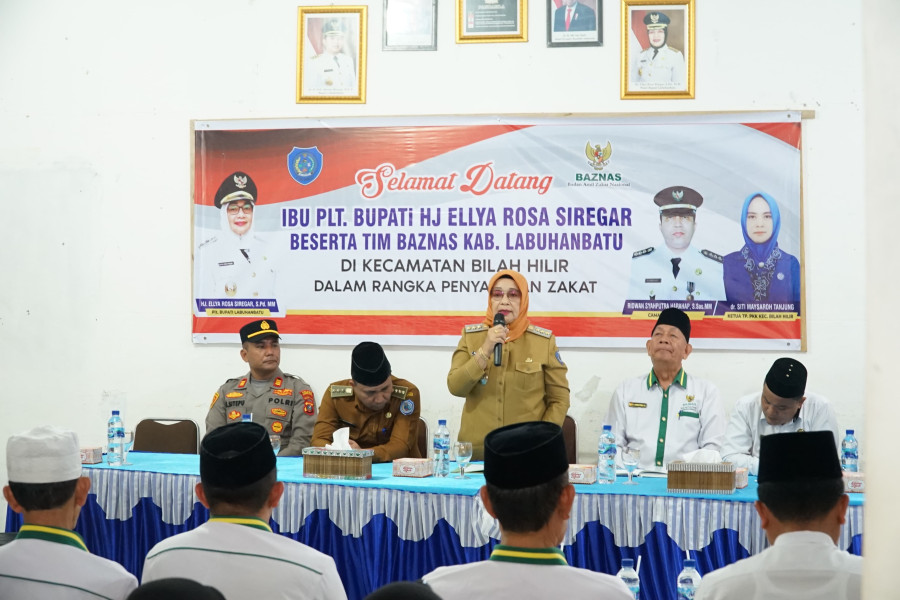 Salurkan Zakat Kepada 519 Warga di Kecamatan Bilah Hilir, Ini Harapan Plt Bupati Labuhanbatu