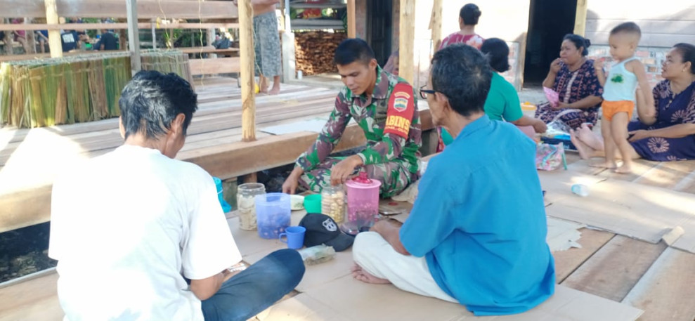 Babinsa Koramil 06/Merbau Gelar Komsos, Tingkatkan Nilai-Nilai Pancasila