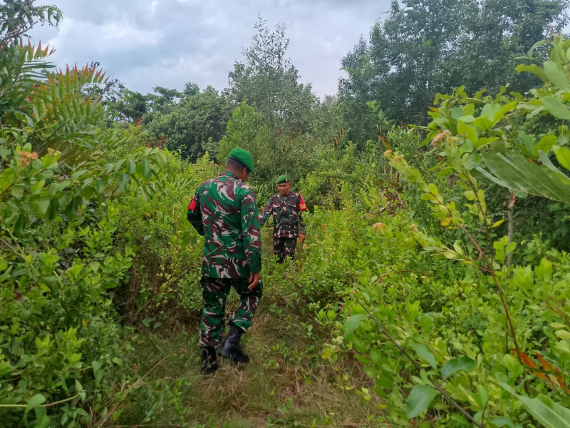 Babinsa Koramil 06/Merbau Perketat Patroli Cegah Karhutla