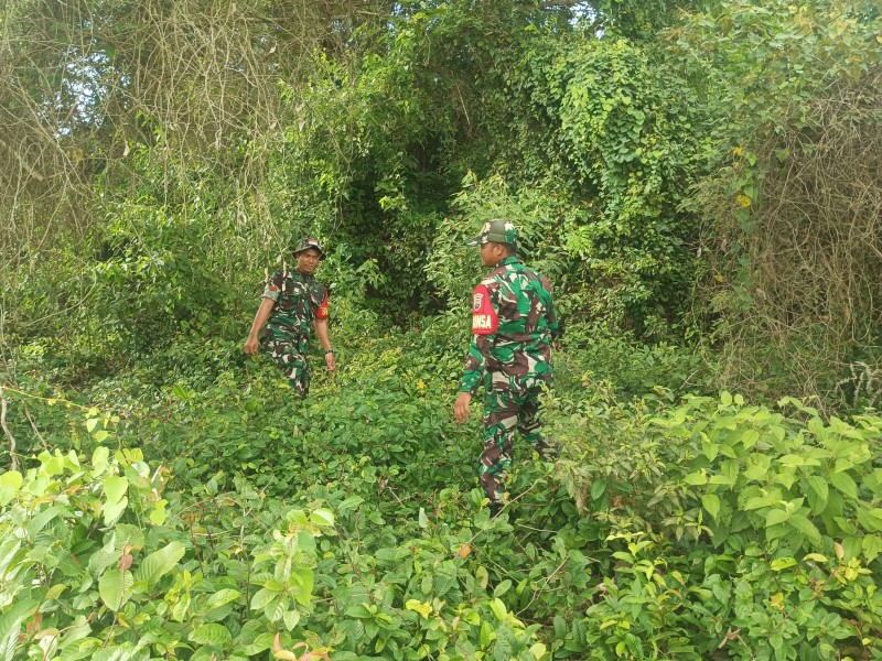 TNI dan Warga Bersatu Cegah Kebakaran Hutan di Pulau Merbau