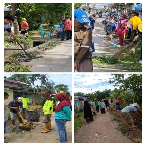 Bersama Aparatur Kelurahan, Warga Tanjung Palas Laksanakan Gotong Royong