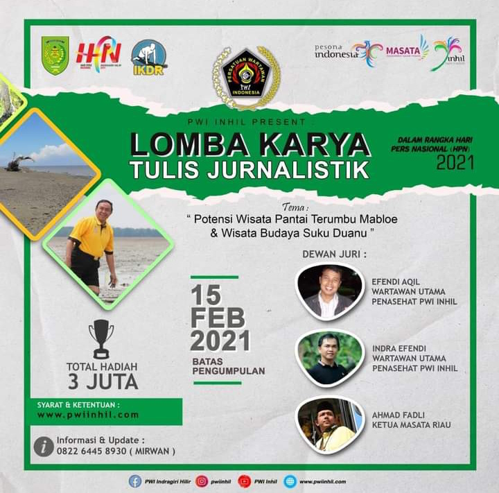 PWI Inhil Gelar Lomba Karya Tulis Jurnalistik, Ini Syarat dan Ketentuannya