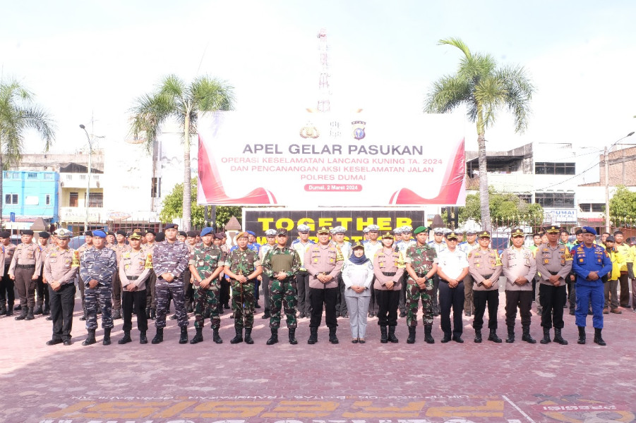 Dukungan Keselamatan Dalam Berkendara, Dandim 0320/Dumai Hadiri Apel Pasukan Lalu Lintas