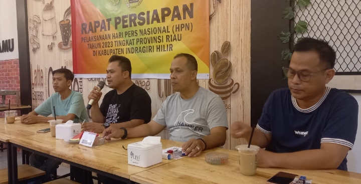 PWI Inhil Rapat Bersama Diskominfo Bahas Persiapan HPN Riau 2023