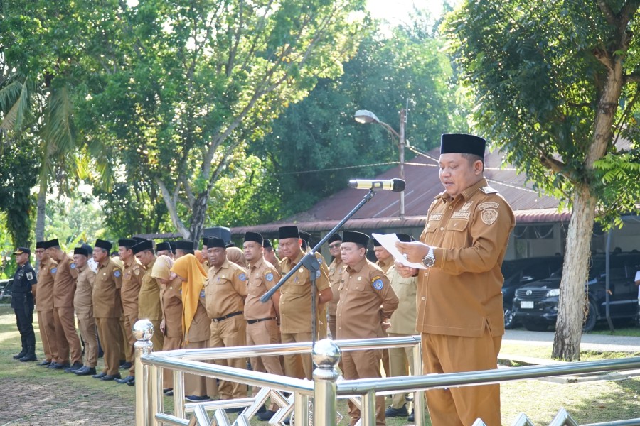 Usai Libur Lebaran, Wabup Pimpin Apel Gabung Di Lingkungan Pemkab Labuhanbatu