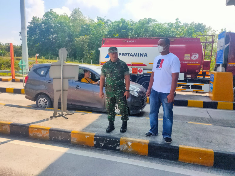 Pelda Joko Ikuti Giat Pengamanan di Pos Jalan Tol