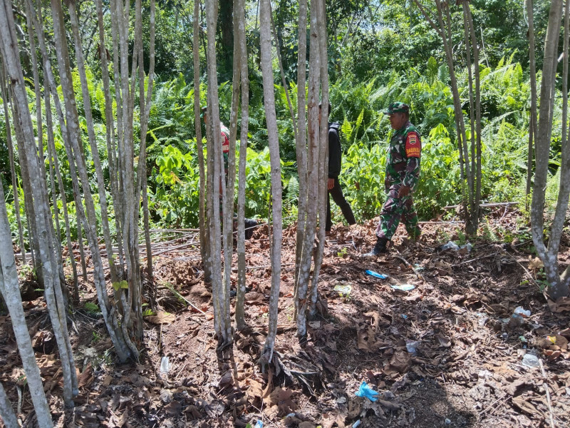 Peninjauan Lahan Kosong Cegah Karhutla Oleh Babinsa Koramil 06 Merbau