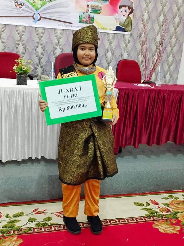 Jihan Wakili Inhil Lomba Bercerita bagi Siswa SD/MI Tingkat Provinsi Riau