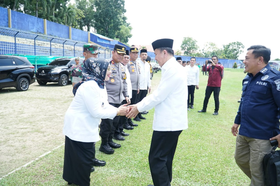 Tiba Di Stadion Binaraga, Pj Gubernur Sumut Disambut Langsung Oleh Plt Bupati Labuhanbatu