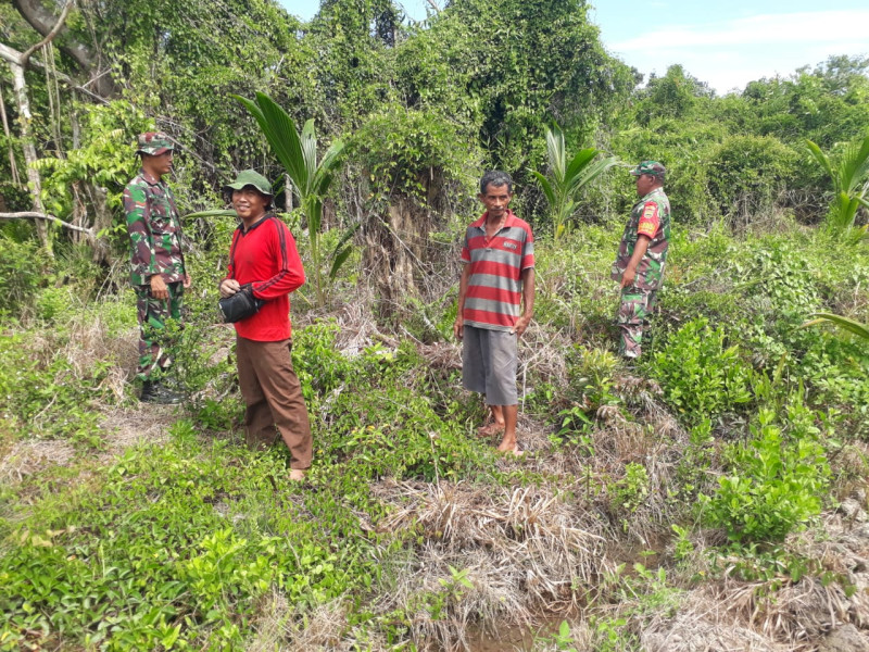 Babinsa Koramil 06 Merbau Melaksanakan Monitoring Wilayah Binaannya Untuk Mencegah Karhutla