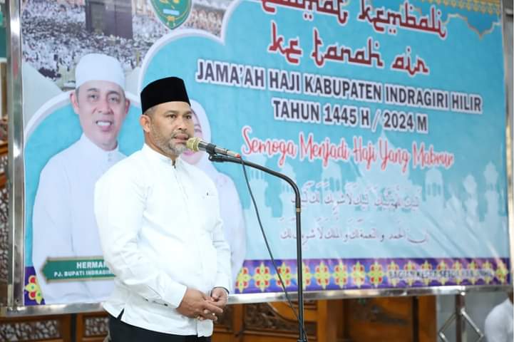 Sampaikan Ucapan Selamat Datang, Pj. Bupati Inhil Sambut Kepulangan 20 Orang Jama'ah Haji