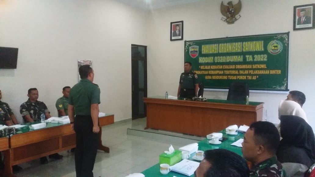 Letkol arh Hermansyah Tarigan Pimpin Giat Evaluasi Kinerja di Makodim 0320/Dumai