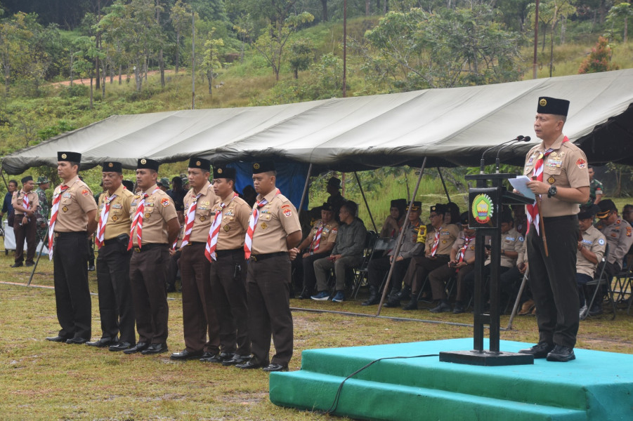 Bersama Ratusan Peserta dan Pembina, Letkol Inf Antony Tri Wibowo Hadiri Kegiatan Persami Pramuka Saka Wira Kartika