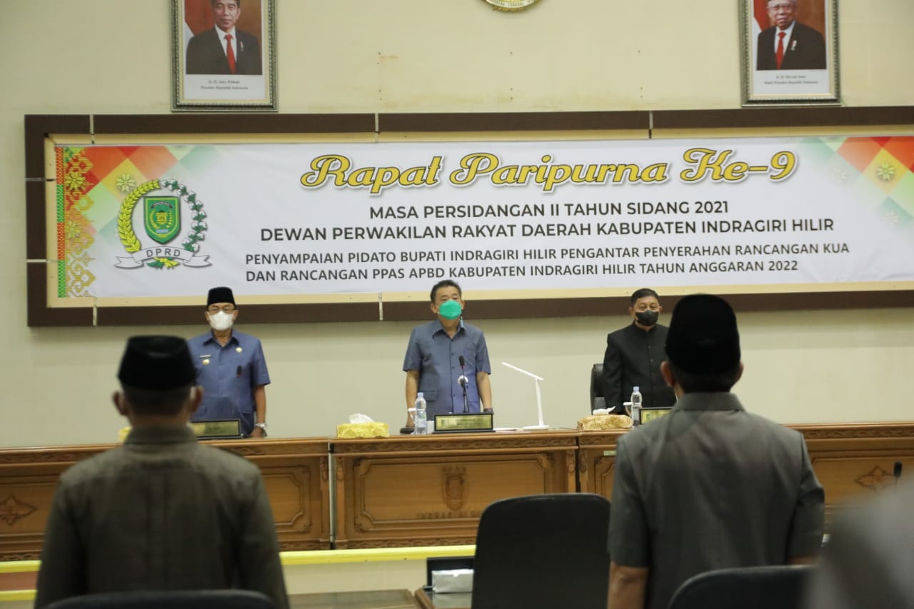 DPRD Inhil Gelar Rapat Paripurna Penyampaian Pidato KUA PPAS APBD TA 2022