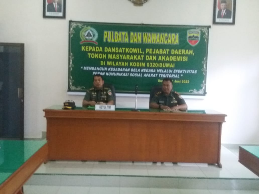 Tim Puldata Pusterad Kunjungi Kodim 0320/Dumai