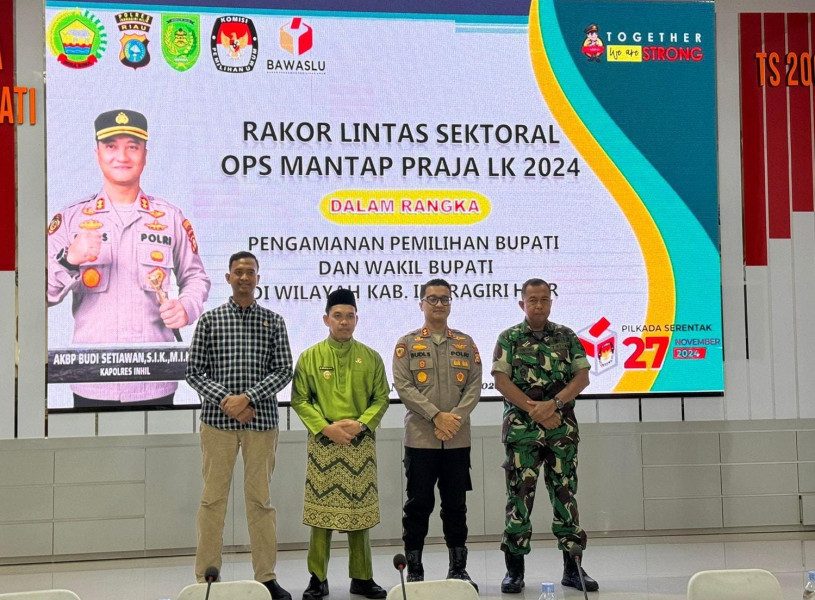 Pj Bupati Inhil Hadiri Rakor Lintas Sektoral Ops Mantap Praja Lancang Kuning 2024 untuk Pengamanan Pilkada