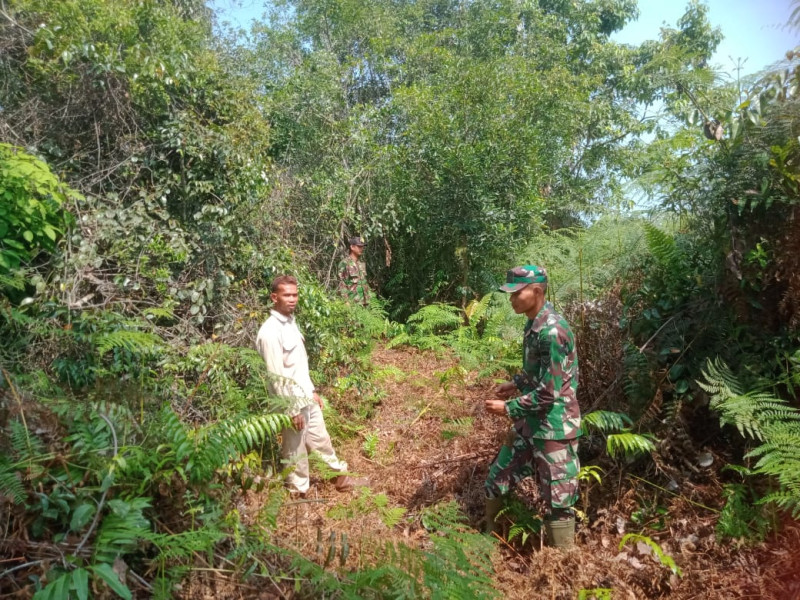 Personil Koramil 06 Merbau Terus Melaksanakan Giat Cegah Karhutla