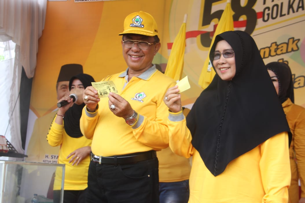 Meriah,,, HUT Golkar ke-58 di Tembilahan