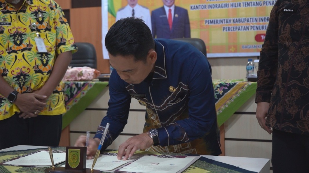 Pemkab Inhil Tandatangani Kesepakatan Bersama dengan BPN dan Lintas Sektor