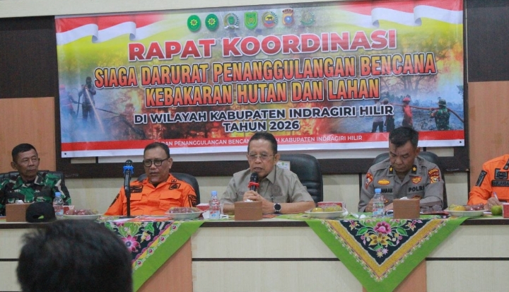 Anggota Komisi II DPRD Inhil Hadiri Rakor Siaga Darurat Karhutla 2026