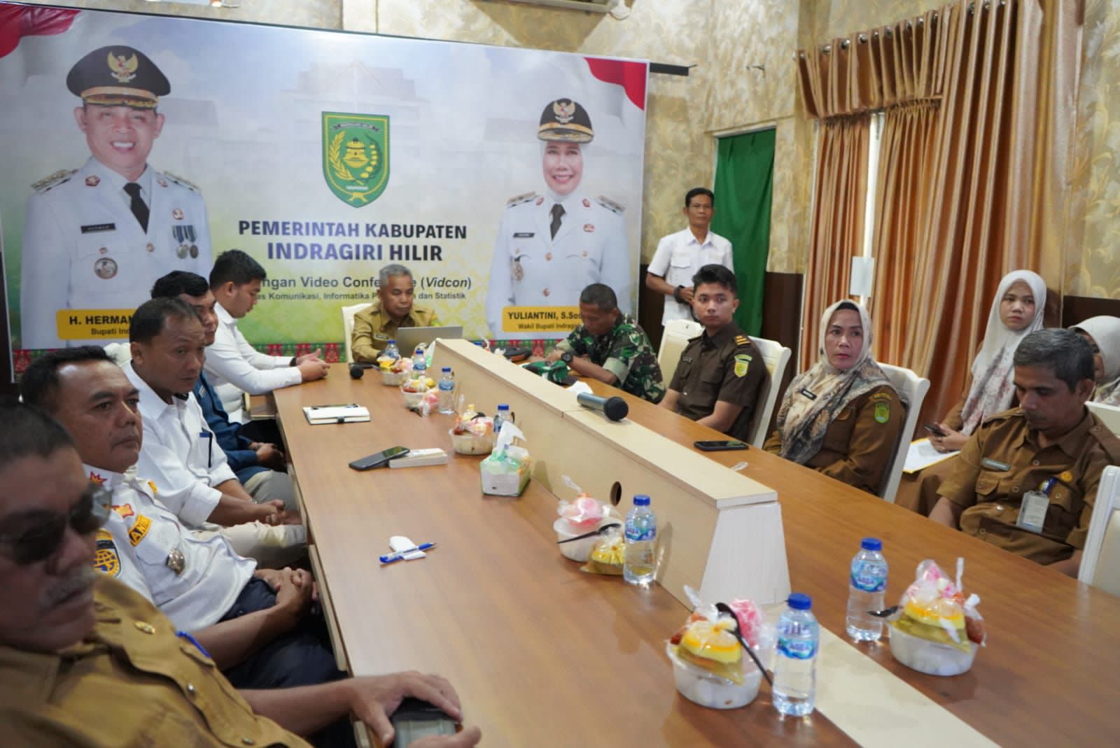 Pemkab Inhil Ikuti Rakor Nasional Virtual Bersama Kemendagri