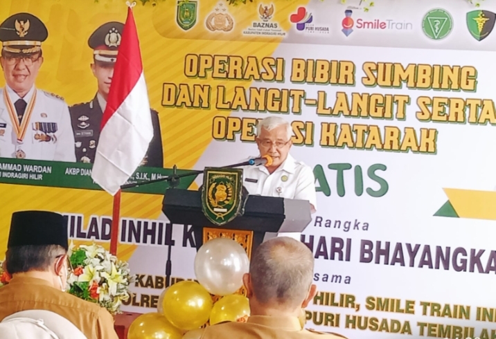 Bupati Hadiri Operasi Bibir Sumbing Gratis oleh RSUD Puri Husada Tembilahan