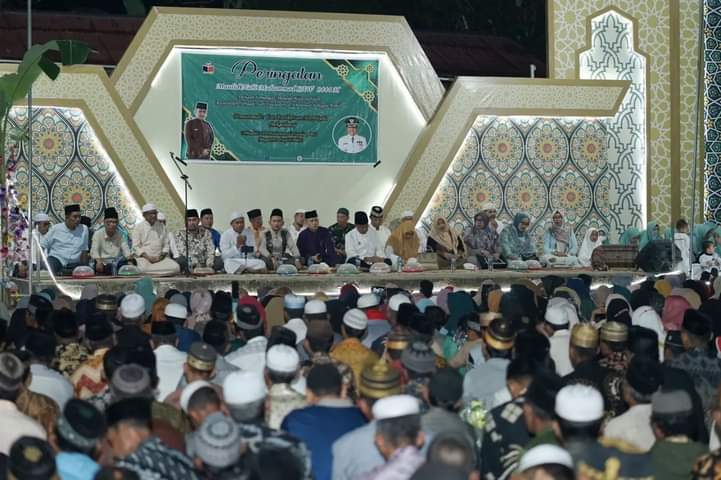 Bupati HM Wardan Paparkan Program Magrib Mengaji dan Satu Desa Kelurahan Satu Rumah Tahfiz Saat Hadiri Maulid Nabi di Desa Pengalihan Keritang