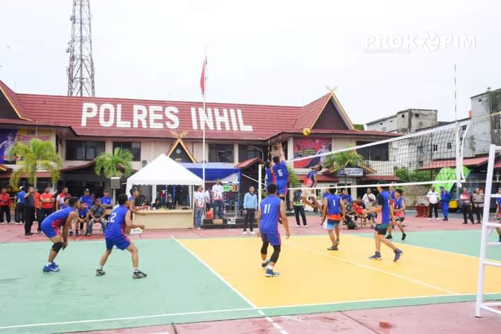 Wabup Buka Turnament Bola Volly Putra Kapolres Inhil Cup Tahun 2022