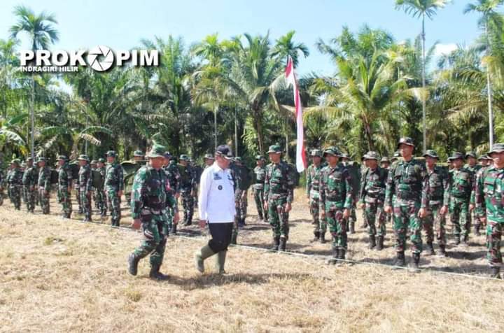 Bupati Inhil Pimpin Upacara Pembukaan TMMD Ke-116 Desa Pengalihan Keritang