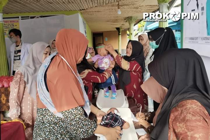 Kadiskes Inhil Ikuti Pencanangan Gerakan Intervensi Serentak Pencegahan Stunting di Posyandu Mangga Jalan H Abdul Gani