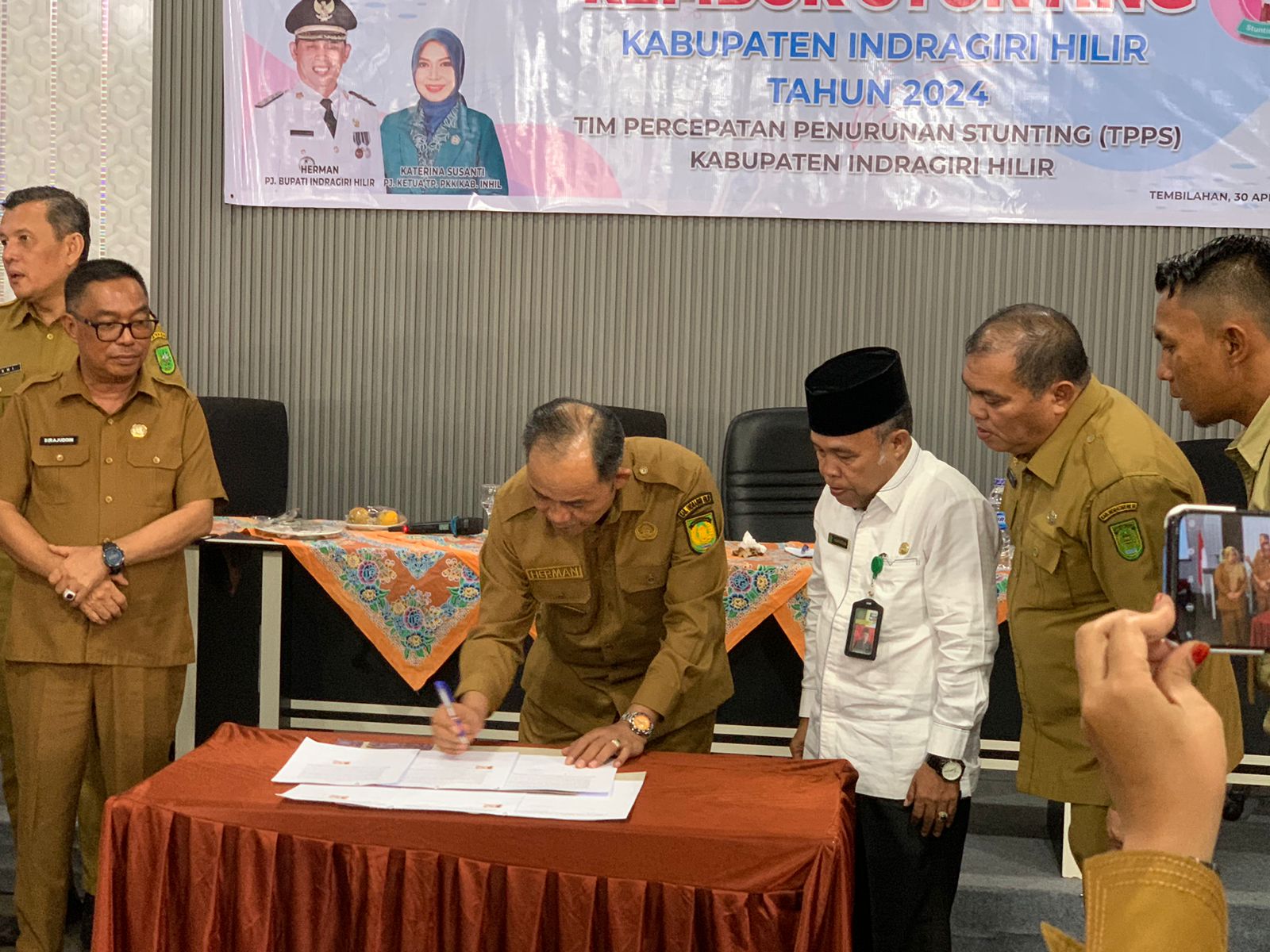 Pemkab Inhil Laksanakan Rembuk Stanting dan Penandatangan Mou Bersama Kemenag Inhil