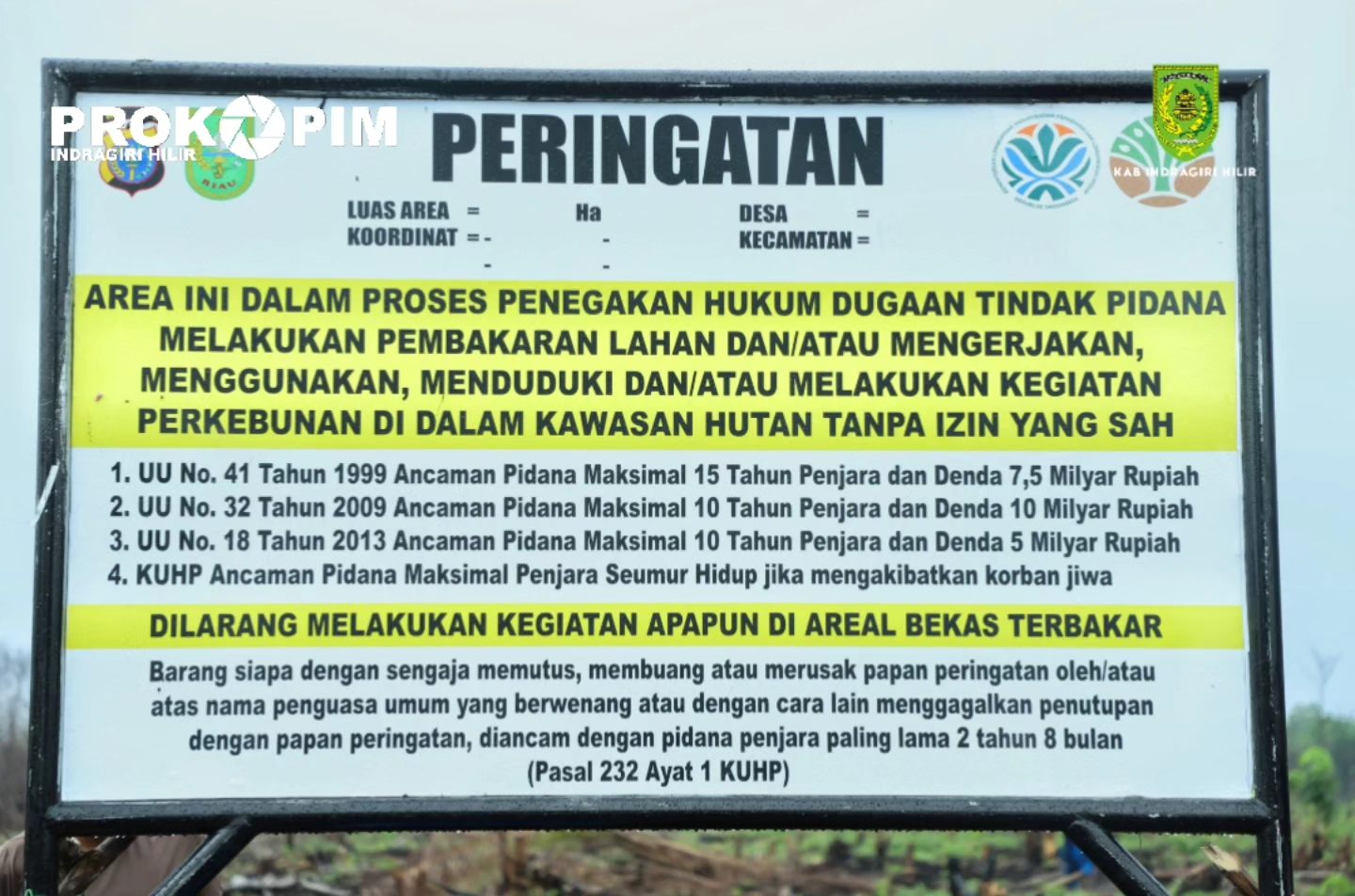 Bupati Inhil Menghadiri Pemasangan Plang / Papan Peringatan di Desa Bayas Jaya
